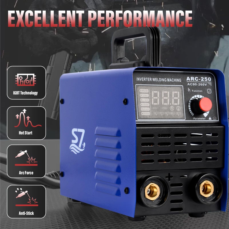 S7 250A 110/220V Stick Welder,ARC/Lift TIG Welding Machine with Synergic Control,IGBT Inverter,Hot Start,Arc Force and Anti-Stick - Image 3